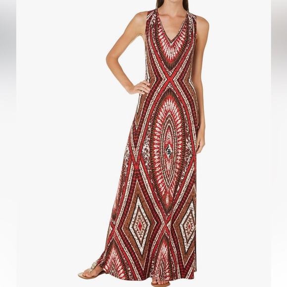 London Times Dresses & Skirts - London Times Maxi Dress Tribal Boho - size 4